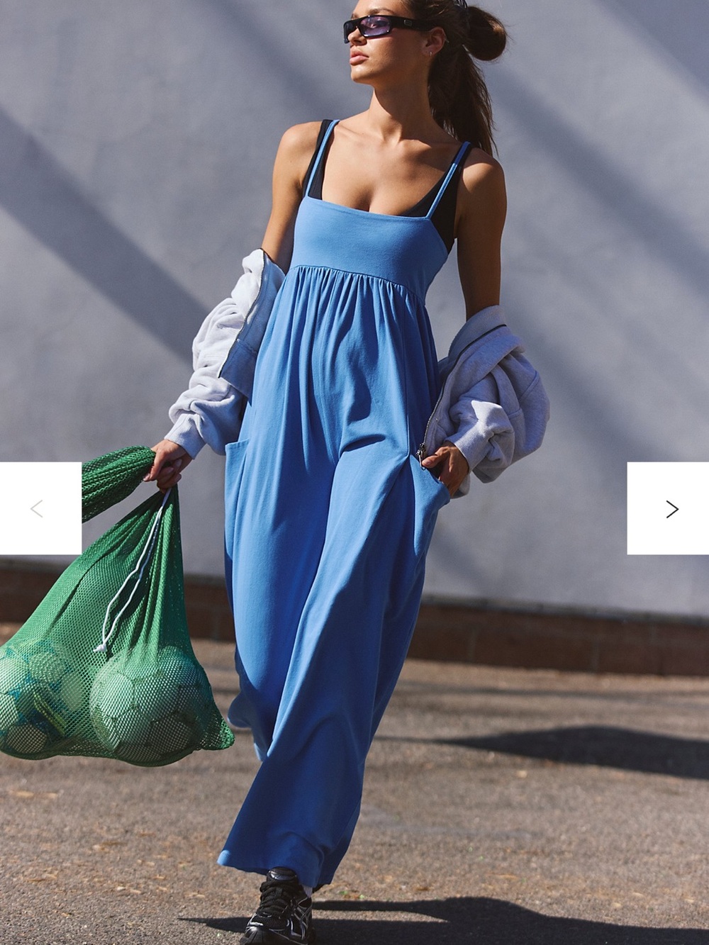 Free People Hot Shot Strappy Onesie Jumpsuit. Light Cobalt. XS.